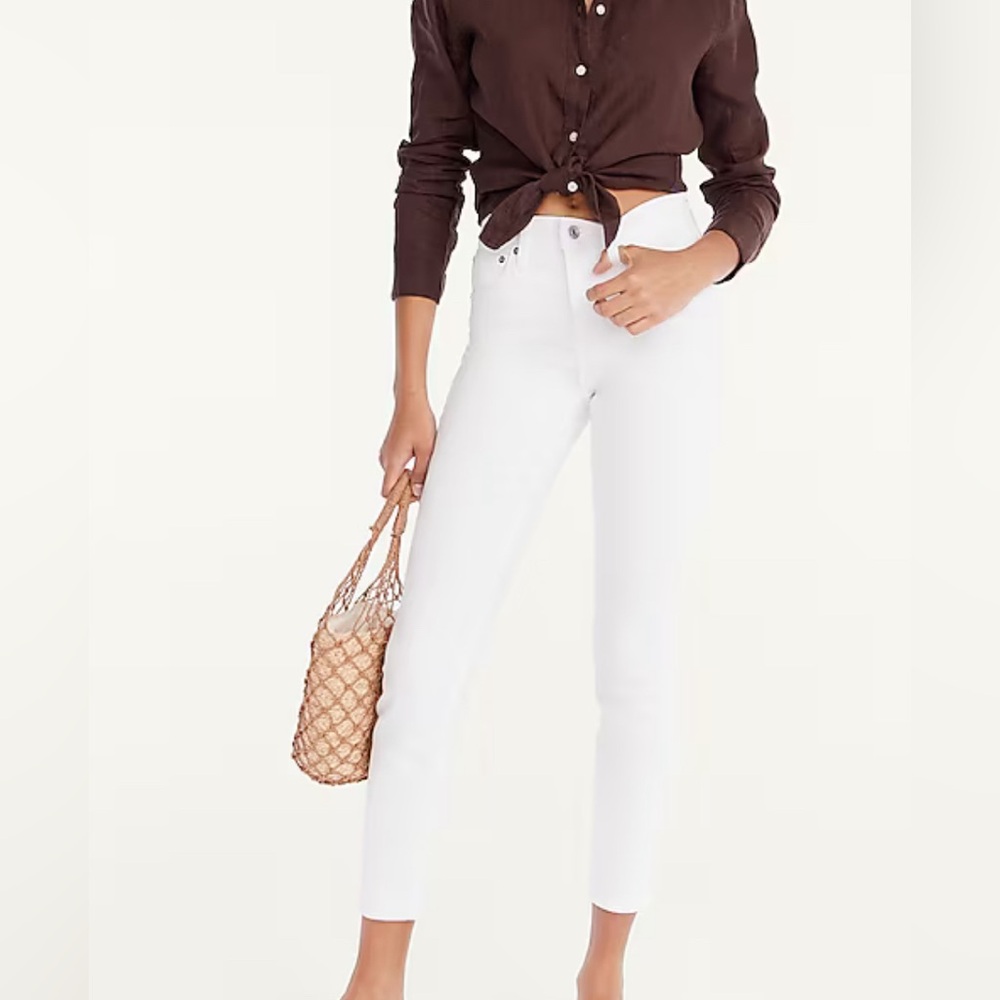 NWT J Crew 9" mid-rise toothpick jean in white